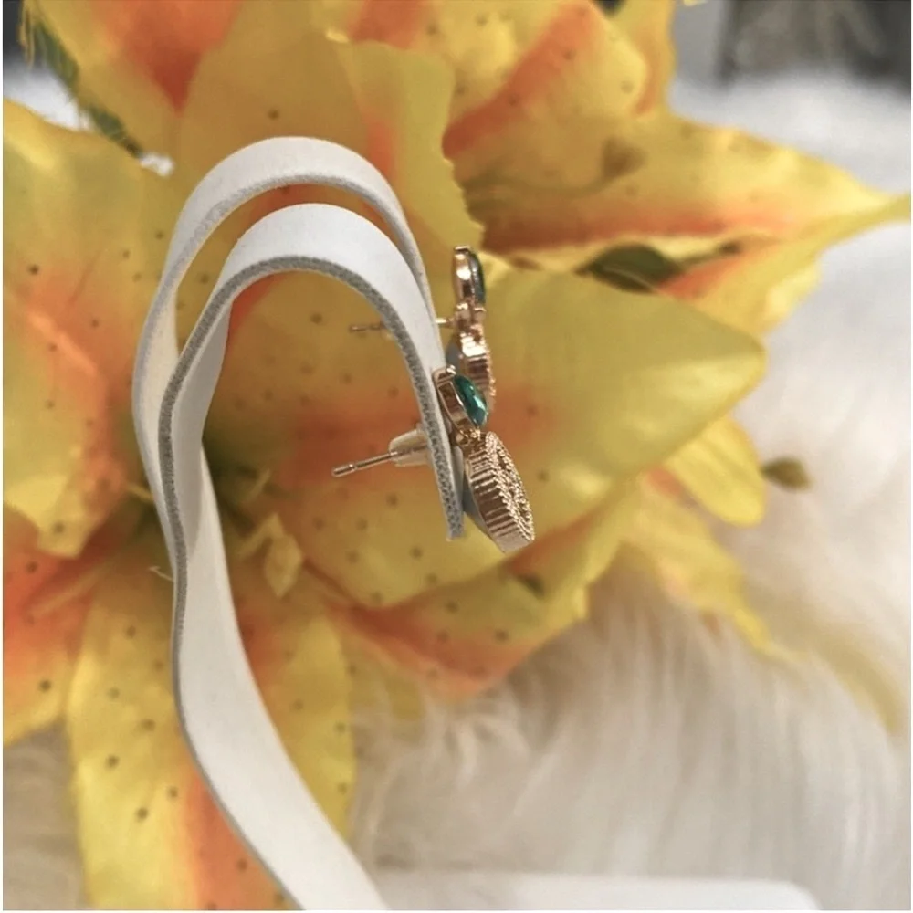 Swarovski Lemon Slices Yellow Gemstone & Gold Earrings NEW! FIRM!
